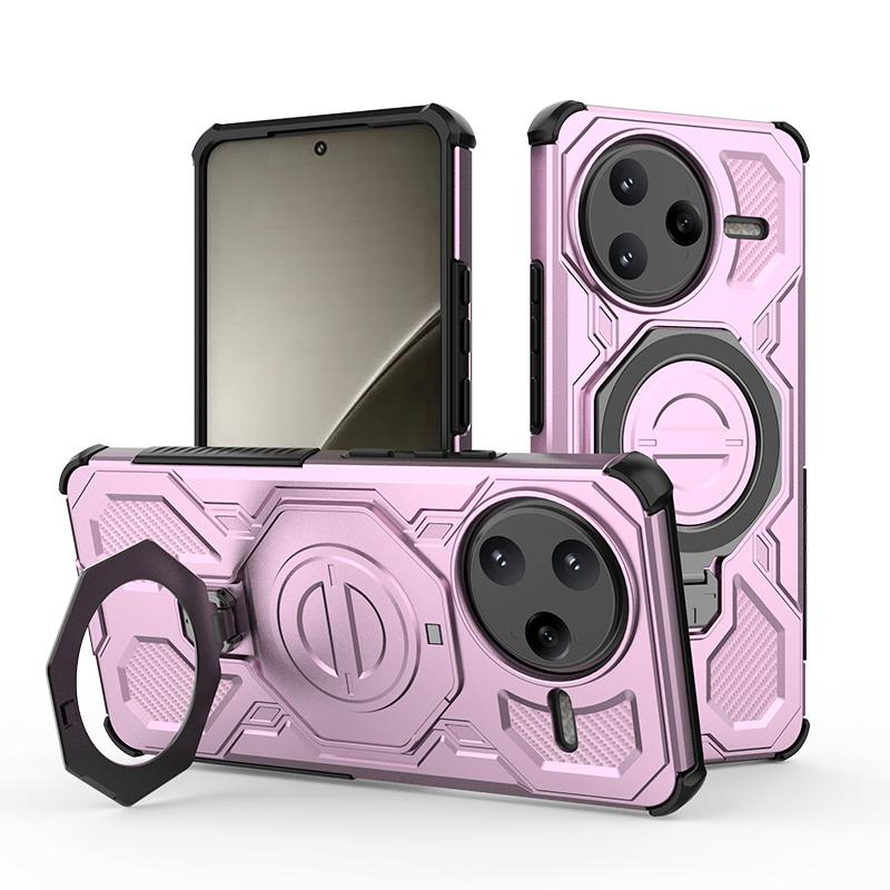 KEYSION Shockproof Magnetic Case for POCO F7 Pro 5G Upright Live Metal Ring Stand Phone Back Cover for Xiaomi POCO F7 Ultra 5G