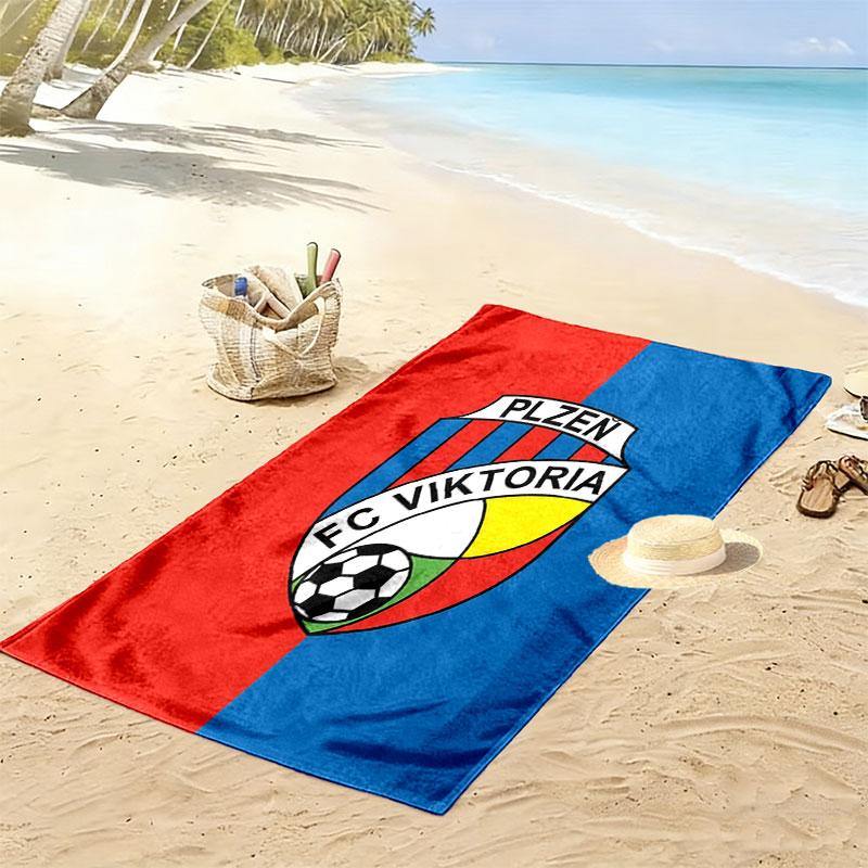 FC Viktoria Plzeň Print Beach Towel, Large Soft Quick Dry Towel for Beach Camping Swimming
