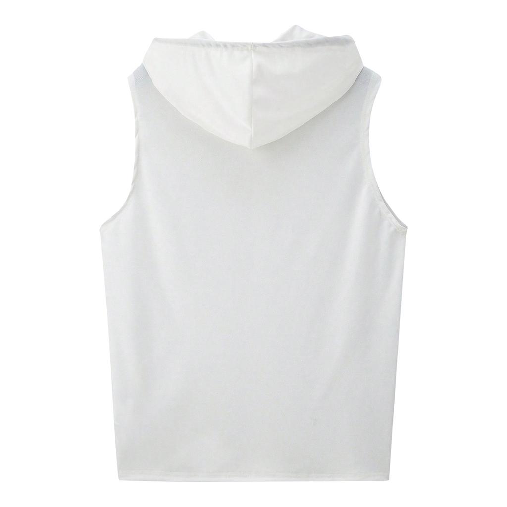 Men's Summer Casual Hooded Pocket Vest Vest Sports Sleeveless Shirt