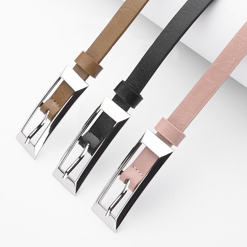 Ceinture Rectangulaire en Cuir Gras Ceinture Simple pour Robe Ceinture Fine Ceinture à Boucle Japonaise Femmes