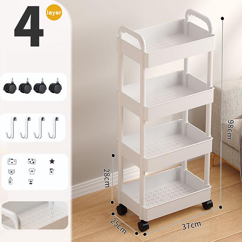Kitchen Organizers And Storage Rack Household Cart With Wheels Multifunctional Home Accessories Mobile Rack Trolley Bookshelf