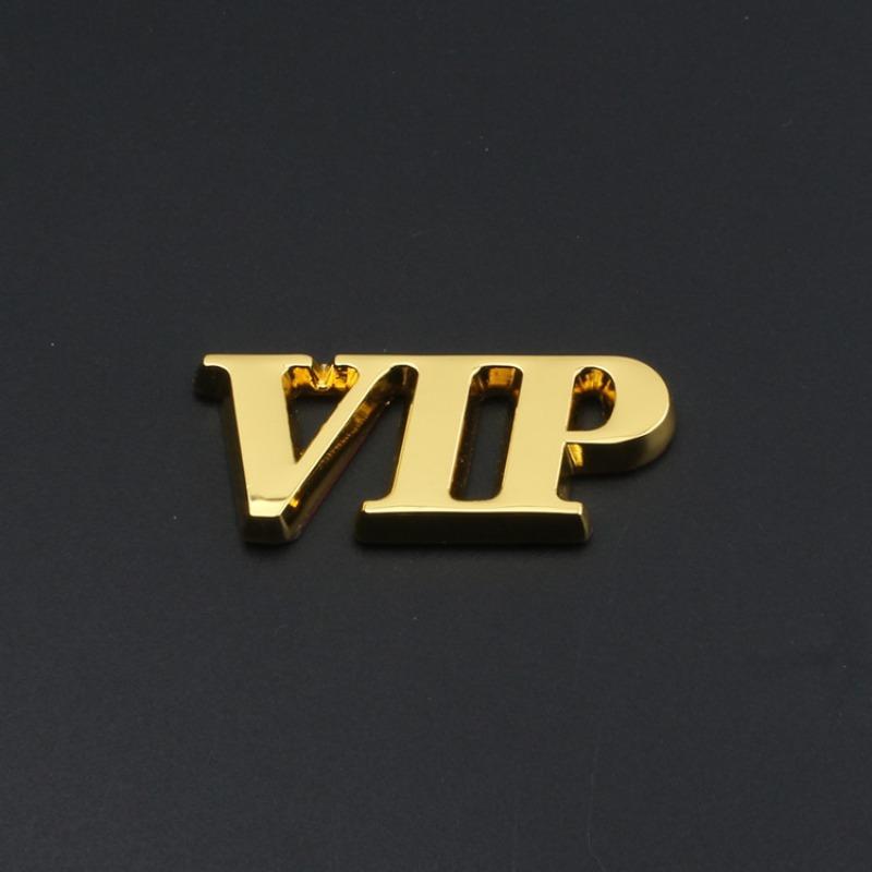 New Personalized VIP Car Logo Car VIP Word Logo Side Logo Decorative Sticker Modified Metal Tail Logo JP Car Sticker