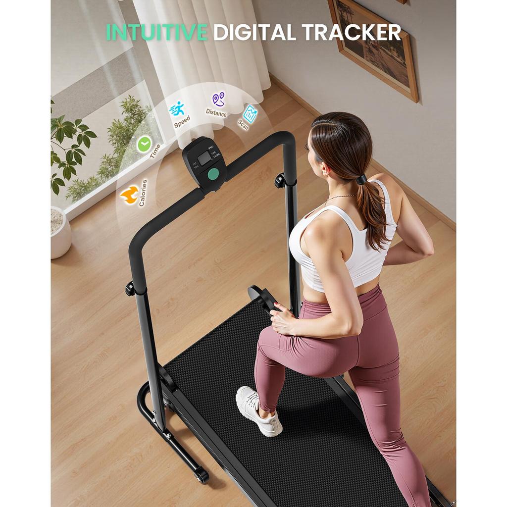Portable Non- Electric Home Fitness Walking Pad Treadmill LCD Screen Convenient Under Desk Design
