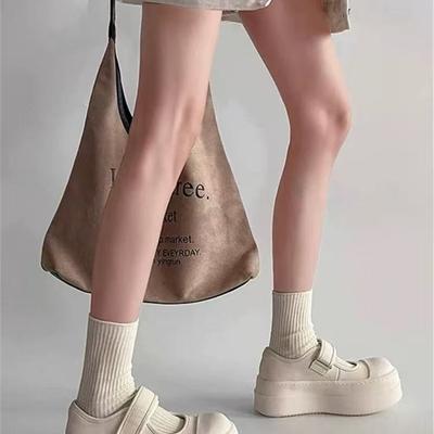 Koreanische Version von Mary Jane Schuhen mit dicker Sohle und Klettverschluss 2025 Frühling neue modische vielseitige Muffin-Schuhe flache Mund Brettschuhe
