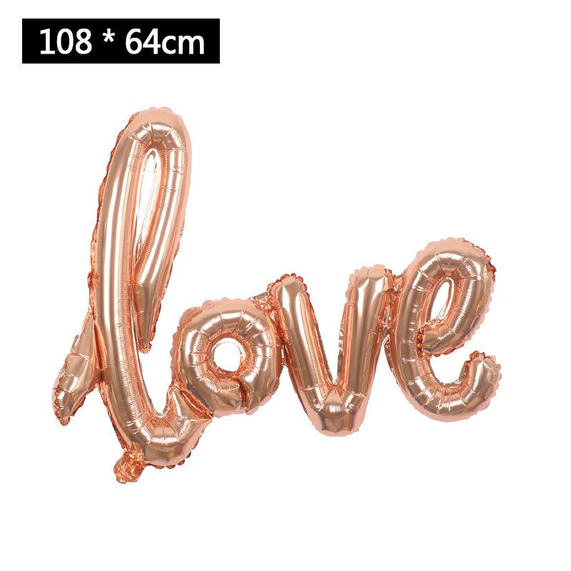 

Большой цельный воздушный шар «Письмо любви» Украшение свадебной комнаты Свадебные принадлежности Свадьба Вечеринка по случаю дня рождения Алюминиевый фольгированный шар Siamese Rose Gold LOVE