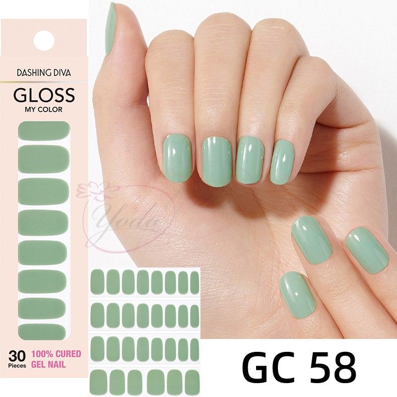 

DASHINGDIVA Diva Pure Color Nail Sticker GC58 stone Green