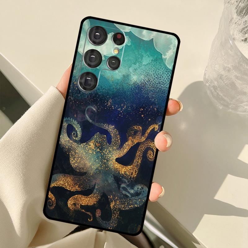 Octopus Ocean Aesthetic Case For Samsung Galaxy S23 S22 S21 Ultra Note 20 S8 S9 S10 Note 10 Plus S20 FE S21 FE Cover