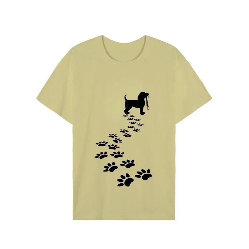 Letnie Koszulki Moda Wzór Łapy Psa Koszulka Damska Męska Top Zabawna Koszulka Graficzna dla Miłośników Psów Femme Koszulka Harajuku Koszulka Hip Hop