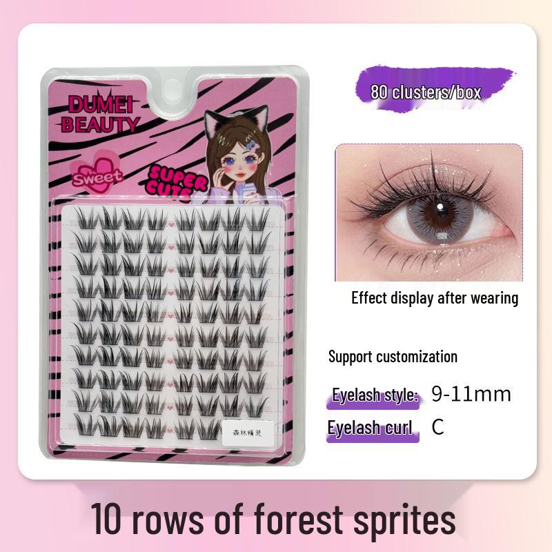 10-Row Autumn Leaf & Sunflower Faux Eyelashes - Flat, Glue-Free