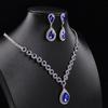 Multicolor Waterdrop Crystal Necklace & Earring Set for Brides