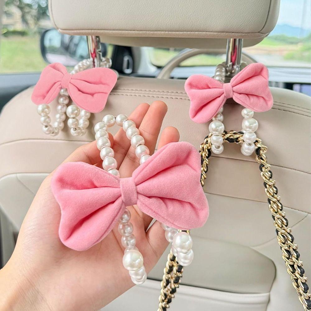 Car Seat Back Hanger Car Purse Hook Interior Accessories Pearl Car Organizer Clip Car Seat Headrest Hook Convenient to Use