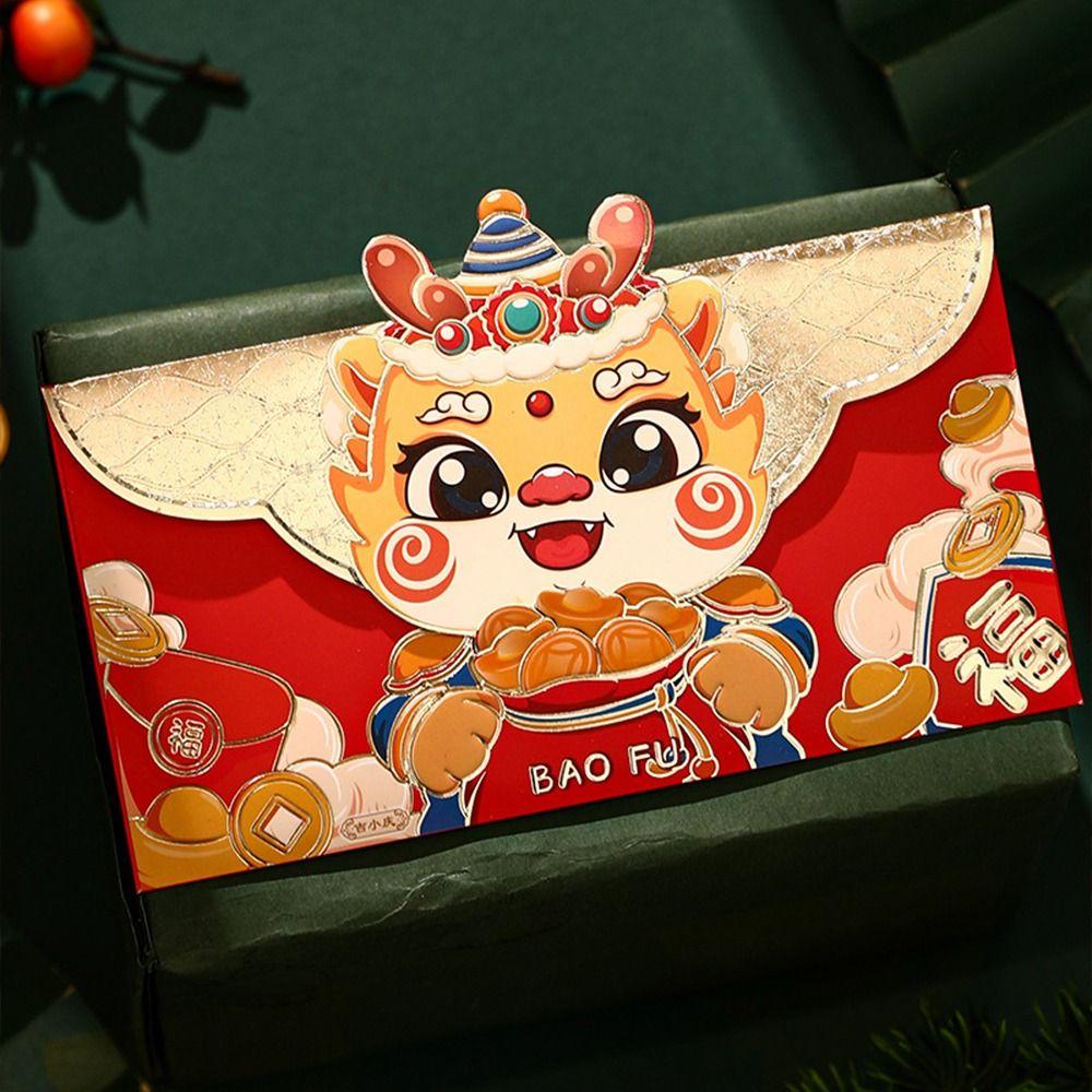 Luck Money Bag Money Pocket Dragon Pattern Money Bags Chinese Red Pocket Party Gifts