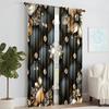 2Pcs Elegant Diamond Pattern Polyester Curtains With Floral Accents Machine Washable Light-Filtering Rod Hole Hanging