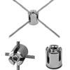 10Pcs Cross Cable Clamp Stainless Steel Wire Railing Clamp Fastener for Indoor Outdoor M12 5mm / 0.2in