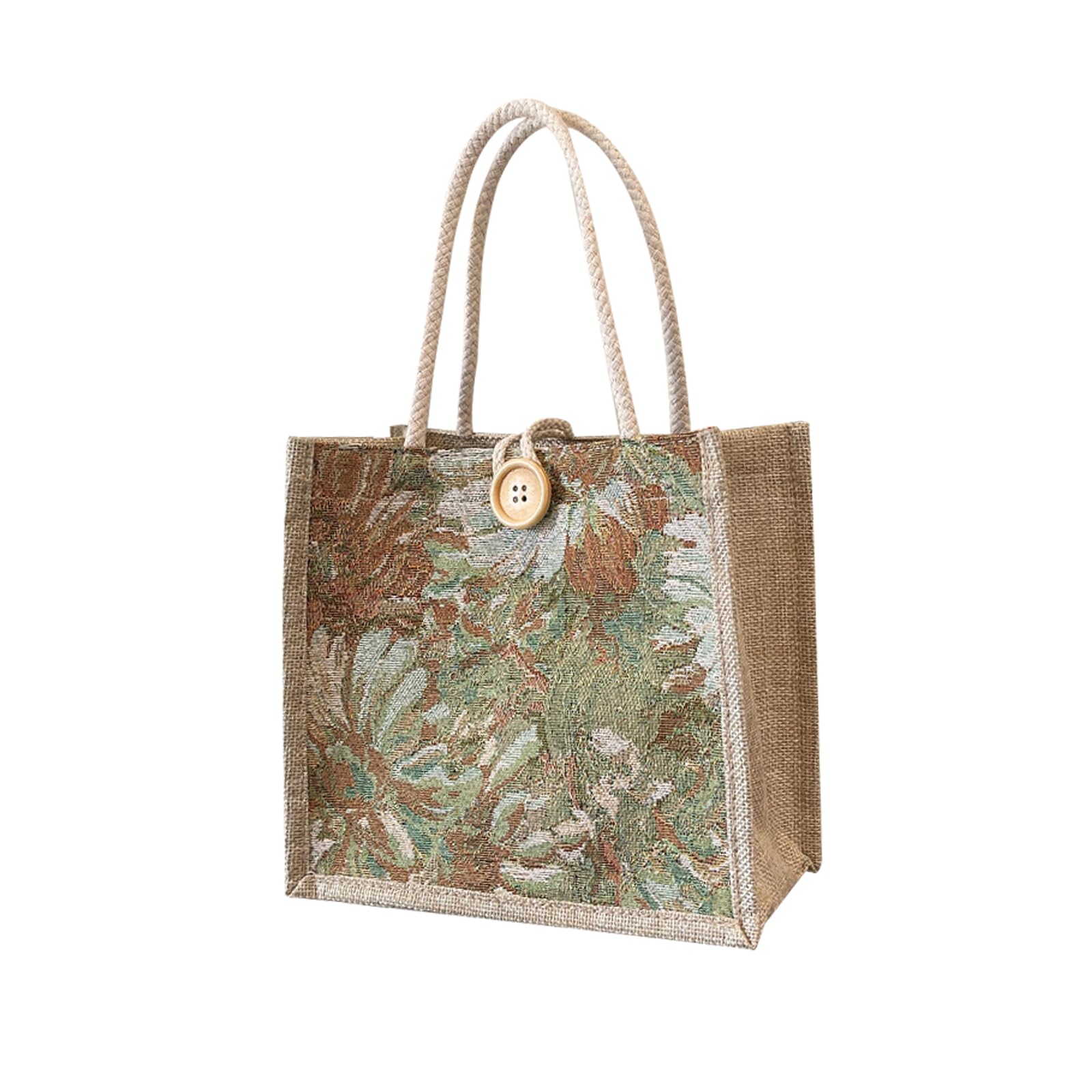 

NICOLE DORIS Canvas Tote Large Stylish Mini No Outing Floral Popular Green & Women s Bag, Small, Capacity, Tote, Dividers, Lightweight, Handbag, зелений