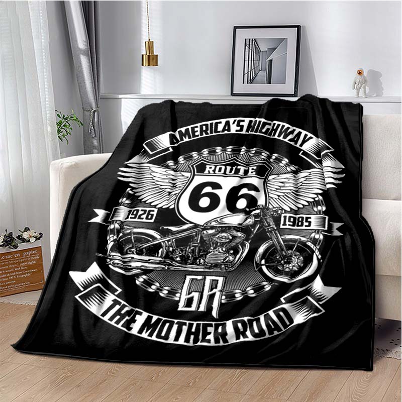 HD Vintage Route 66 Americká Historická Mateřská Silnice Tištěnádeka Domácí Extra Velká Měkká Potah na Rozkládací Pohovku Cestovnídeka Dárek