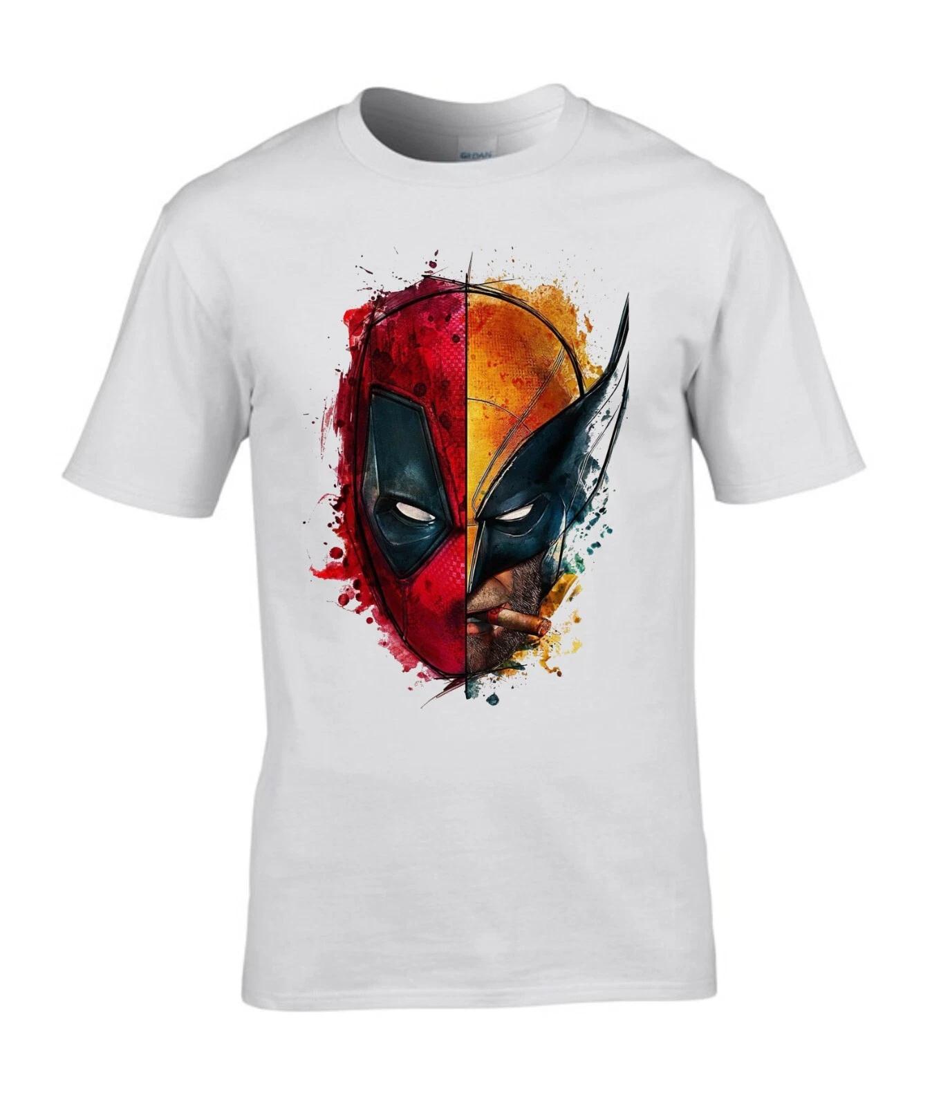 Deadpool & Wolverine Face T-Shirt, Marvel Funny Hero Unisex Kids Adults Top S