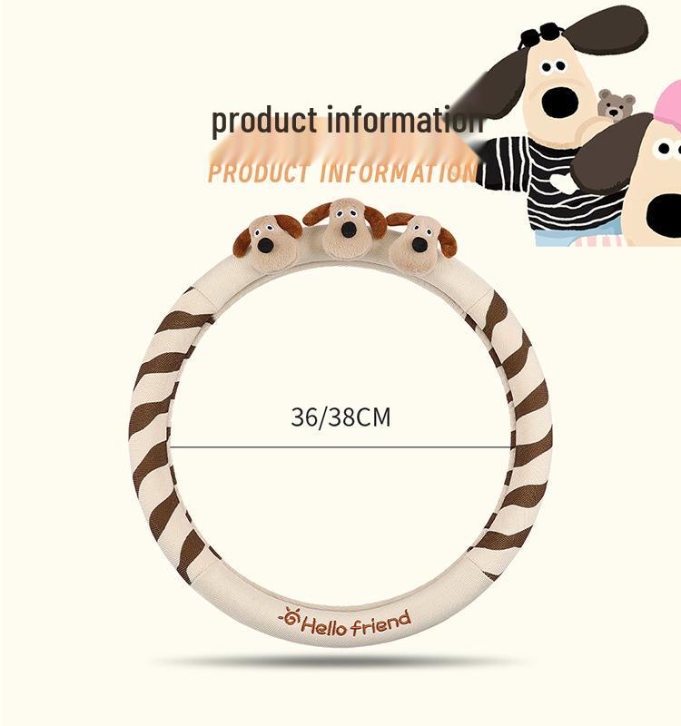 2024 Cartoon Dog Steering Wheel Cover