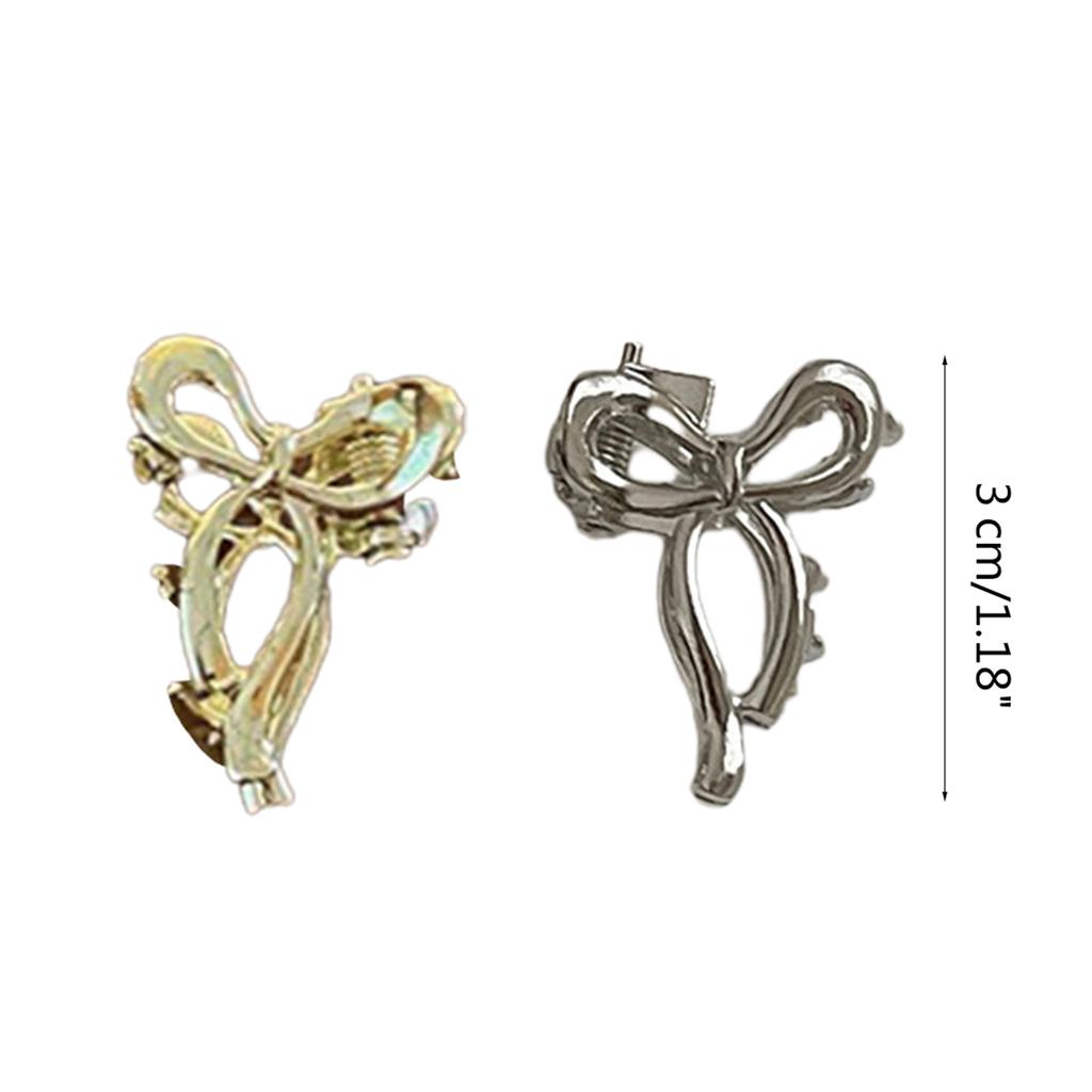 Bowknot Hair Clip Alloy Claw Clips Hair Banana Barrettes Non-Slip Jaw Clip Girls Metallic Hair Claw for Women Side Bangs