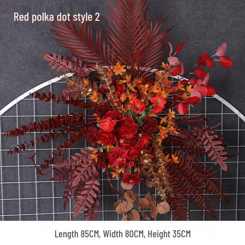 2025 Wedding Floral Decoration: Engagement Banquet Scene, Road/Stage Floral Rows, Arch Flowers, Artificial Background Simulation, Floral Art.