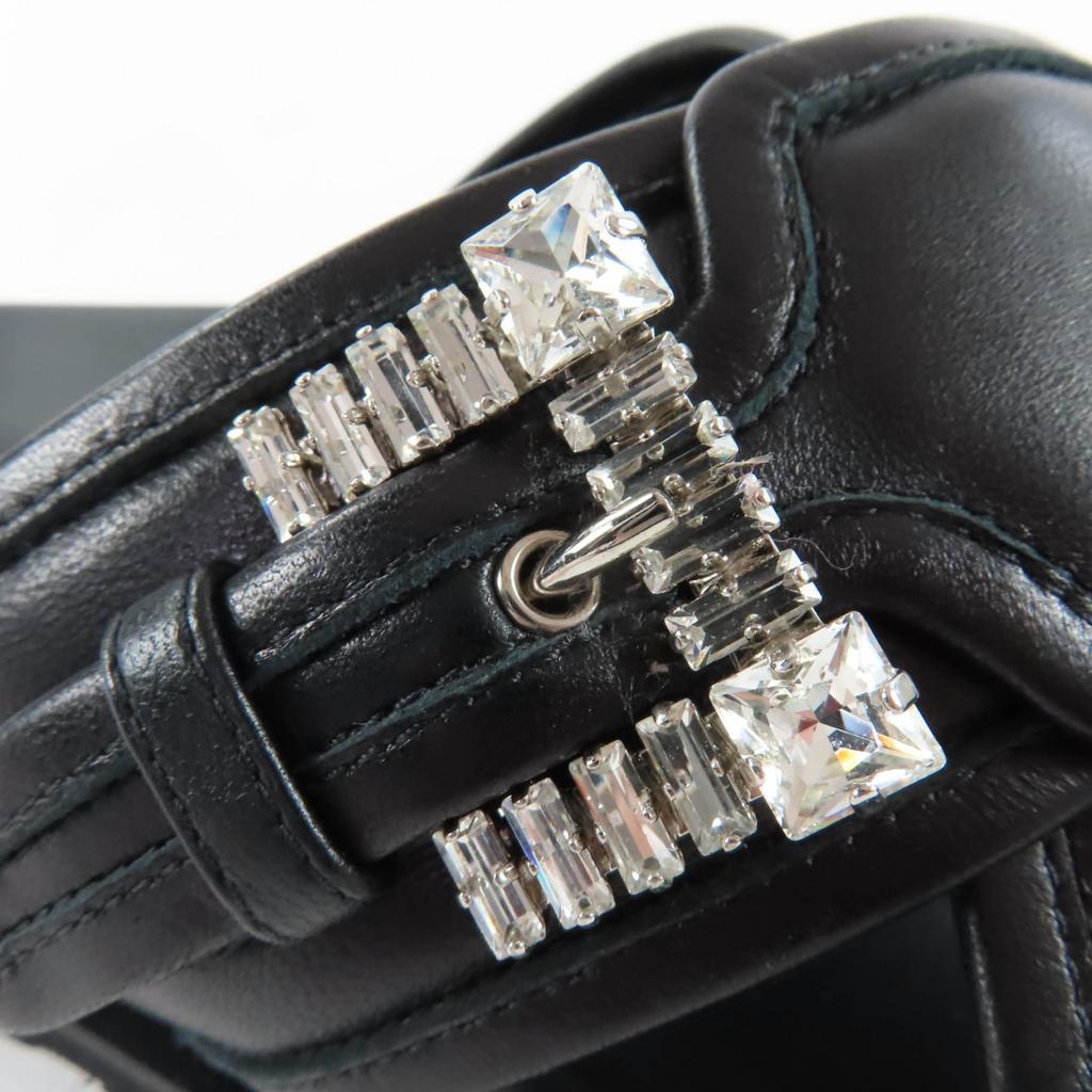 Very Good Sergio Rossi Sandals sr Twenty Leather cross with jewels black 37.5 Used