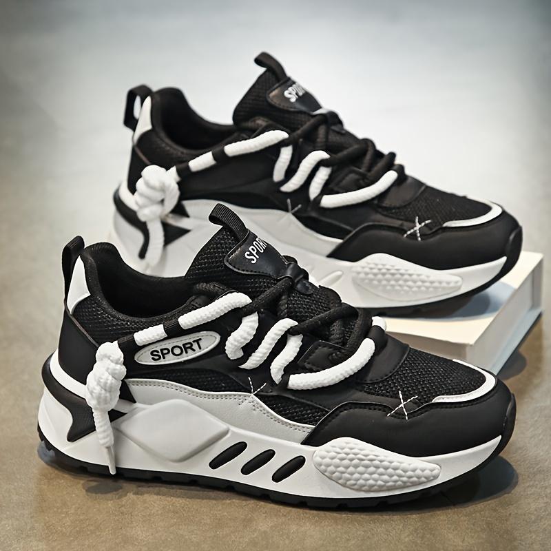 

Мужские легкие низкие кроссовки - Дышащий верх из полиуретана и резиновая подошва, Повседневная обувь для бега, для прогулок на открытом воздухе, тренировок в зале и путешествий, На шнуровке 44 чёрный