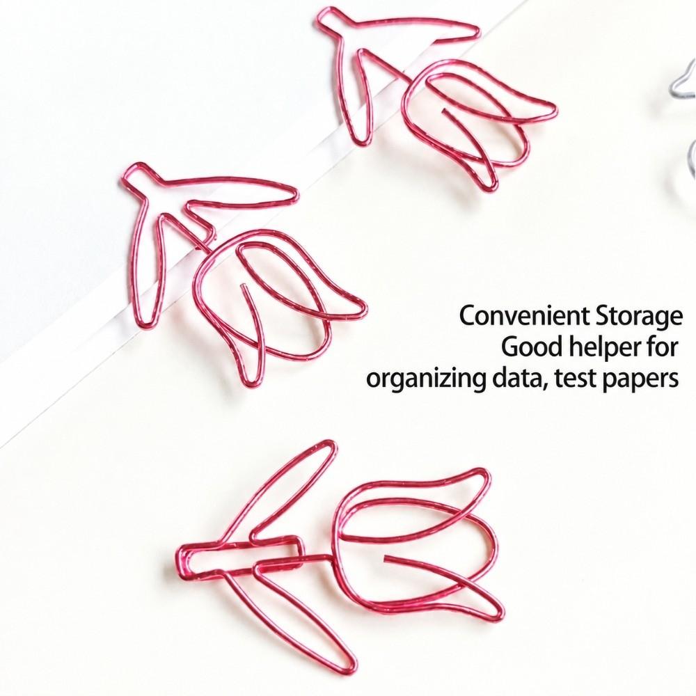 70Pcs Multi Colors Flower Shaped Paper Clips Flower Novelty Paper Clips  Receipt Arranging