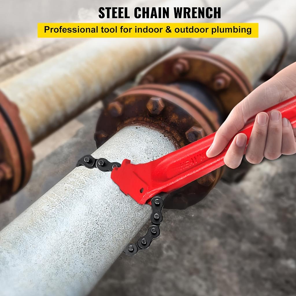12 Inch Heavy-Duty Ratcheting Chain Wrench Reversible Oil Filter Tool Pipe Fittings Tools Fit Oil Filter Chain Wrench Pliers