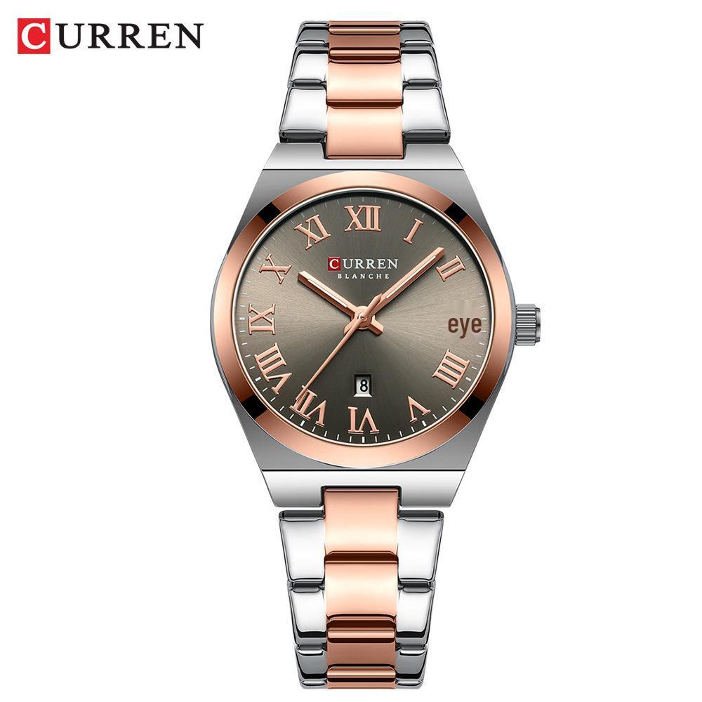 CURREN 9095 Women s Waterproof Roman Numeral Quartz Calendar Wristwatch