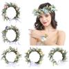 Festival Wedding Flower Crown Green Leaf Floral Headpiece Photo Props Headwear  for Women Girls
