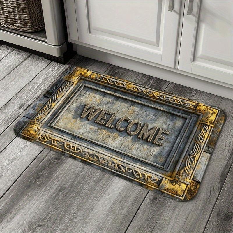 1PC Dew-Kissed Rose Kitchen Rug Non-Slip Door Mat Pop Design Bathroom Rug Bath Mat Carpet for Home Sink Laundry Ecoreeree