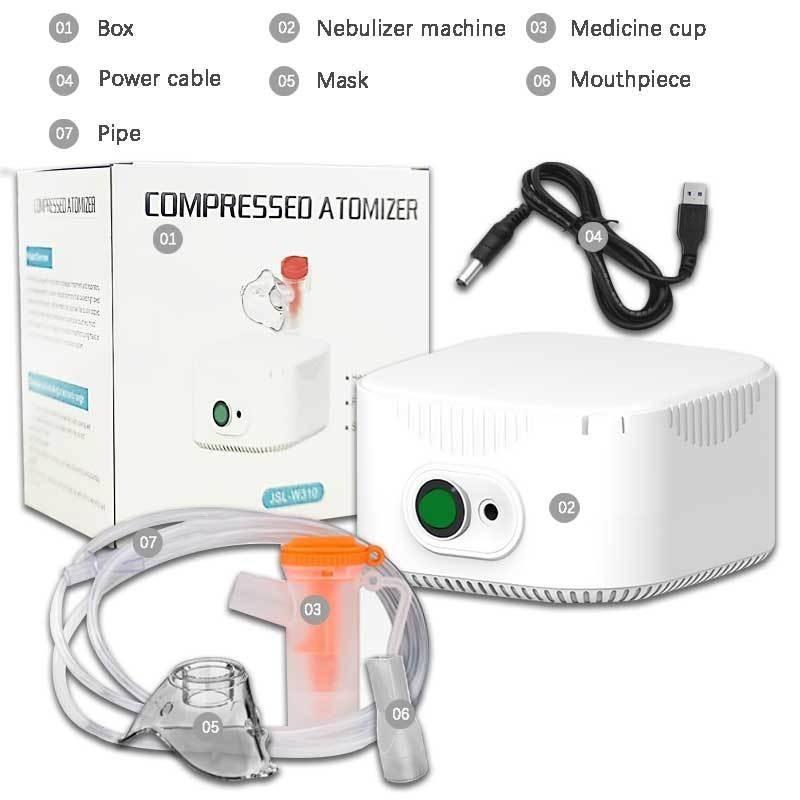 Heavy Duty Compact Nebulizer Adjustable Delicate Mist Asthma Compression Atomizer Kids Adults Micron Size Atomization Machine