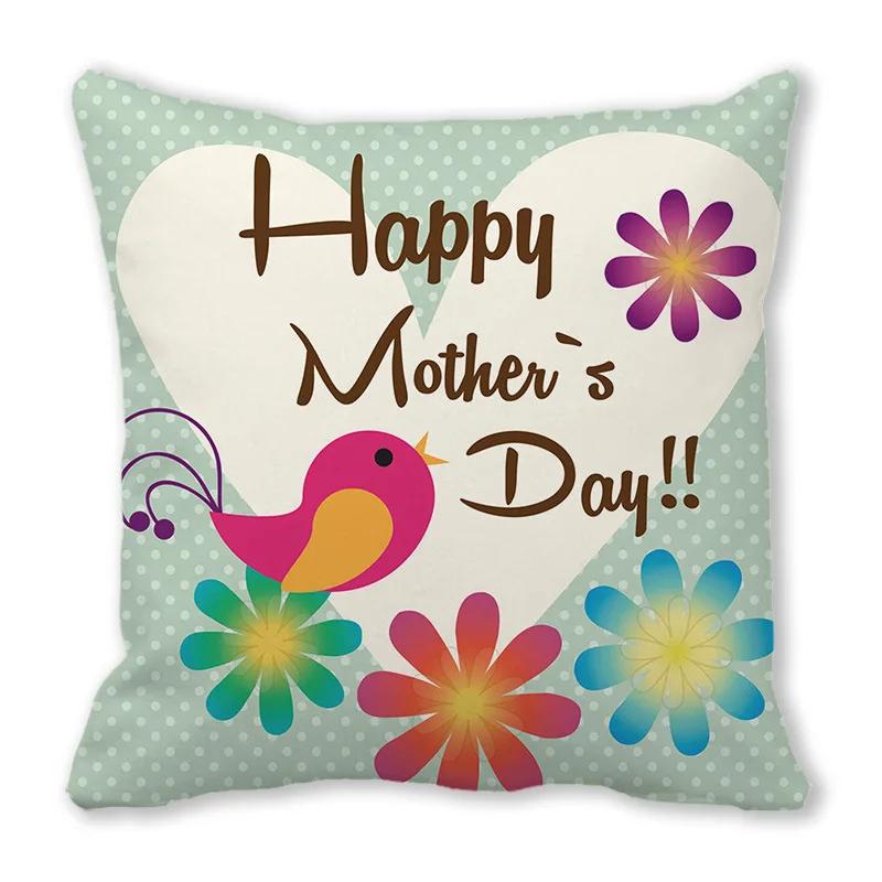Love pattern cushion cover Happy Mother's Day Pillow Case Home Decorative Pillowcases Love Letter Throw Pillow cover 45x45cm