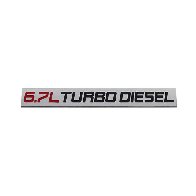 

Premium 6.7L TURBO DIESEL for Universal car Engine Hood Fender trunk Tail Rear Bonnet Nameplate Decal Emblem Badge Sticker chrome-red-black