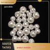 Off-Center Hole Imitation Pearl Beads: Handmade Round Buttons for Clothing Decoration.