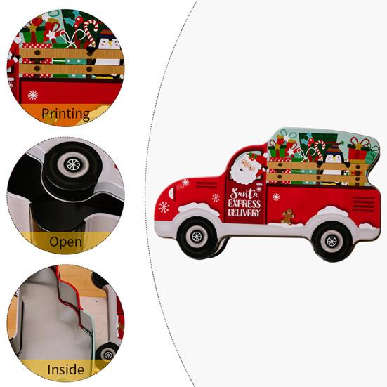 Christmas Candy Box Exquisite Cartoon Car Design Wrought Iron Gift Packing Box for Festival Party Decoration