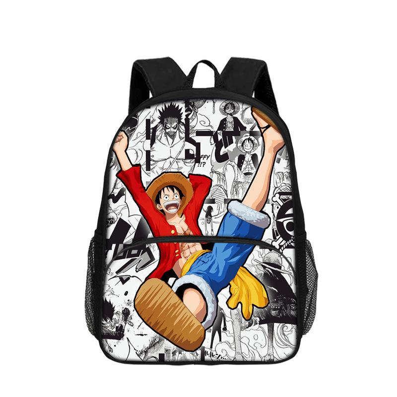 One Piece Monkey D. Luffy with Front Pocket Backpack Students Kids School Bags Bookbag Travel Large Capacity Backpack