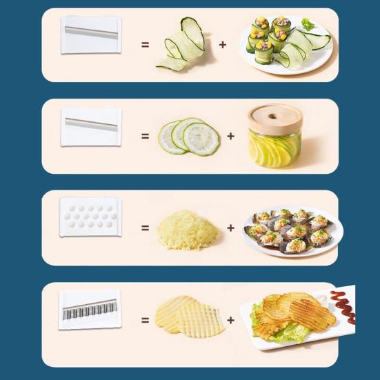 Manual Vegetable Grater Multi-Function Handheld Slicer Shredder with Stainless Steel Blades Efficient Vegetable Chopper for Carrot Potato Salad
