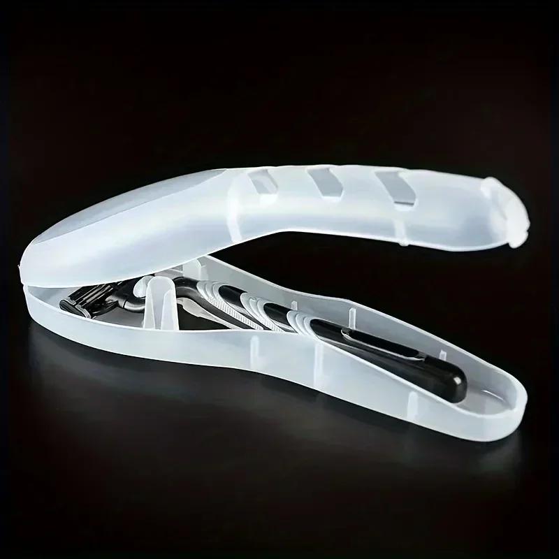 1 Stück Tragbarer Reise Herren Manueller Rasierer Schutz Plastikbox Abdeckung Behälter Aufbewahrung Rasiererhalter Schutzhülle Organizer