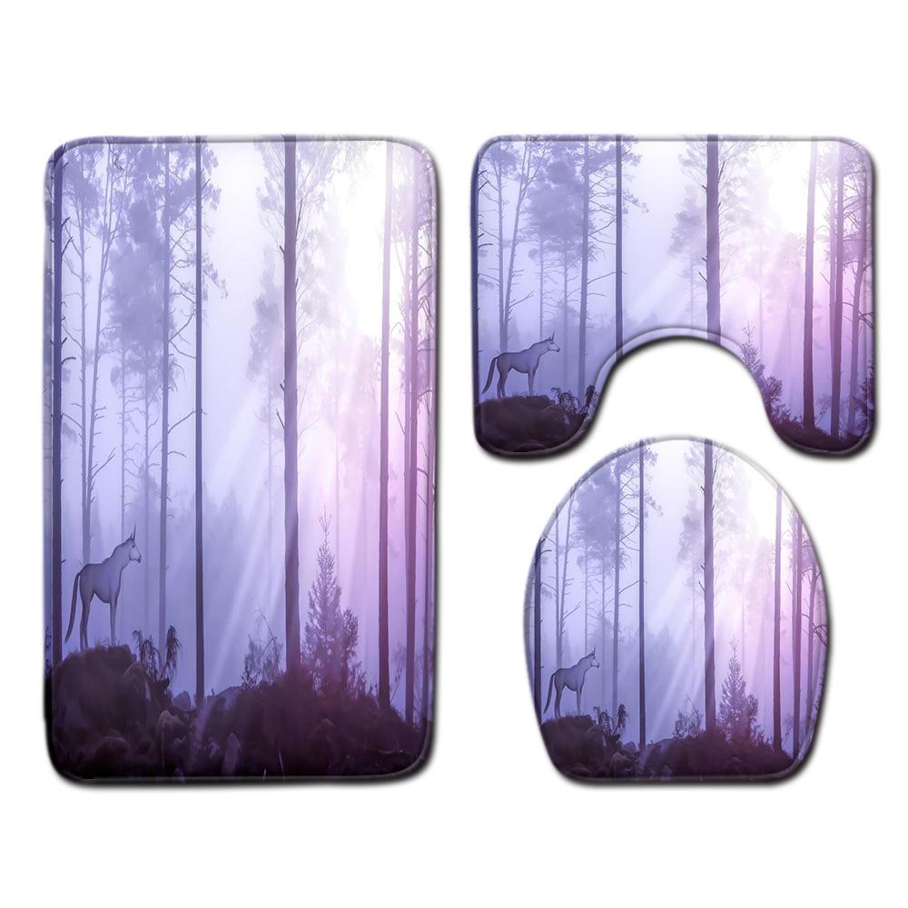 Einhorn Badezimmer Bodenmatte Toilette Dreiteiliges Set
