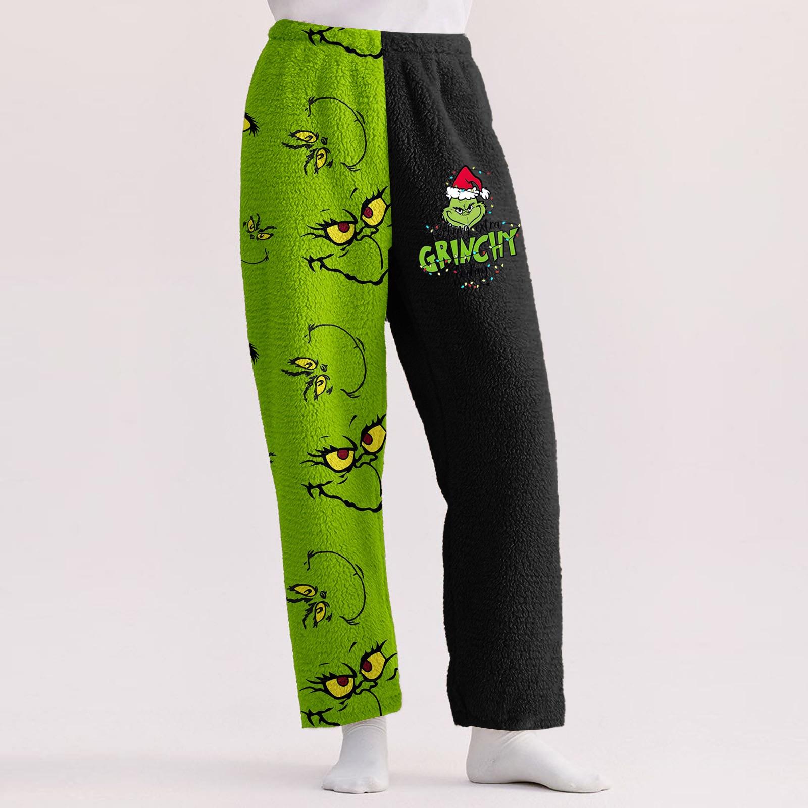 

Жіночі повсякденні вільні фланелеві штани з різдвяним принтом. Плюшеві повсякденні штани. Зручні штани для сну. M чорний