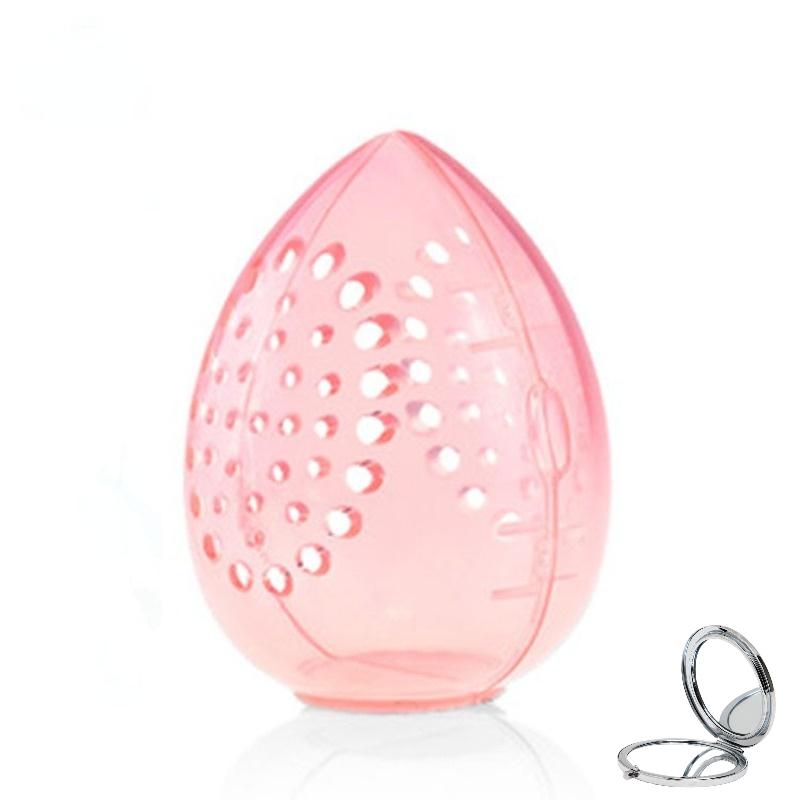 

Пустая коробка для хранения спонжей для макияжа и портативное зеркало для макияжаПластиковый органайзер для косметических пуховок в форме яйцаПортативная сушилка для макияжа розовый