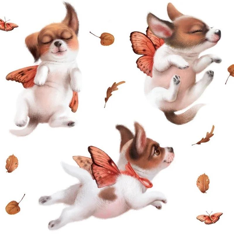 Decorative Stickers Super Cute Stickers Cartoon Animal Stickers Cute Pet Dog Wall Stickers Childrens Room Wall Background