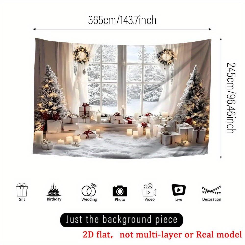 1Pcs Christmas Tree Presents Garage Door Decoration Background Xmas Backdrop Decorations For Photo Studio Photo Booth Party