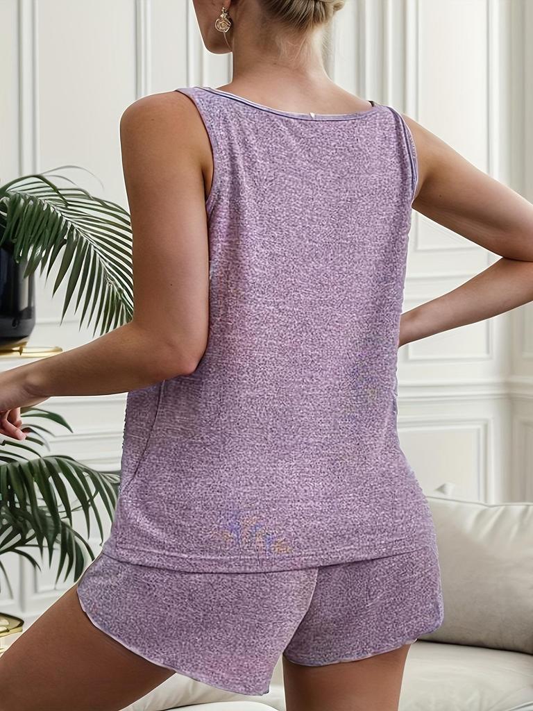 Women's Summer Casual Home Wear Vest and Shorts Set - Two-piece