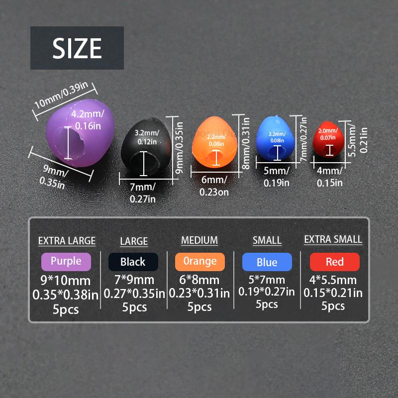 5pcs/Set Carp Fishing Sliding Dacron Connectors Pre-Formed Loop For Easy Sliding Onto Elastic And Pole Rig Line For Fishing Tackle