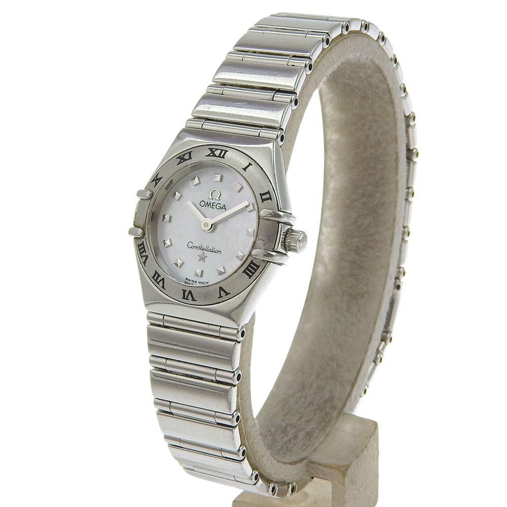 Omega Constellation My Choice Watches 1561.70 Shell White shellDial Stainless Steel Quartz Analog Display Women Used