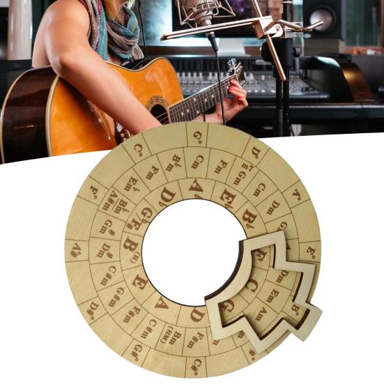 Wooden Chord Wheel Circular Melody Tool Fifths Wheel Music Learning