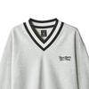 Skechers Sports League Series American Retro Sports Fashion Comfortable V-Neck Letter Long Sleeve Sweatshirt Men Sweatshirt White L324M028-0248