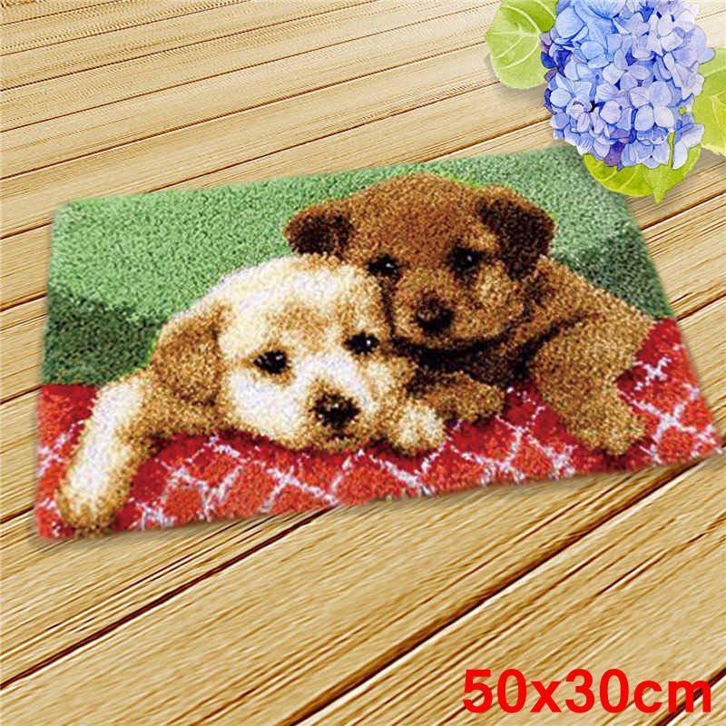 Cartoon Animal Latch Hook Pillow Smyrna Package Hooks Hand Knitted Embroidered Pillow Carpet Embroidery Set Latch Hook Rug Kits